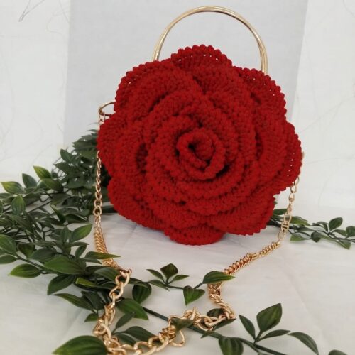 Red Floral Handbag